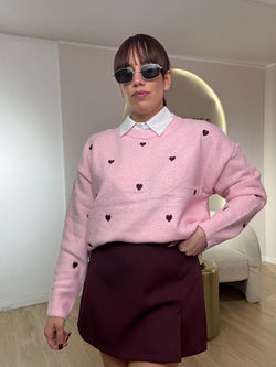 Maglia cuoricini in lana