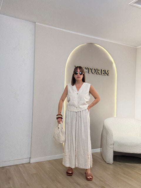 Pantalone misto lino