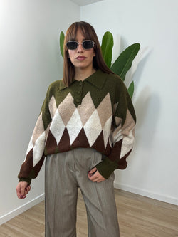 Maglia polo rombi top quality