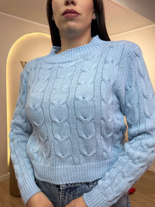 Maglia lana grossa treccia low cost