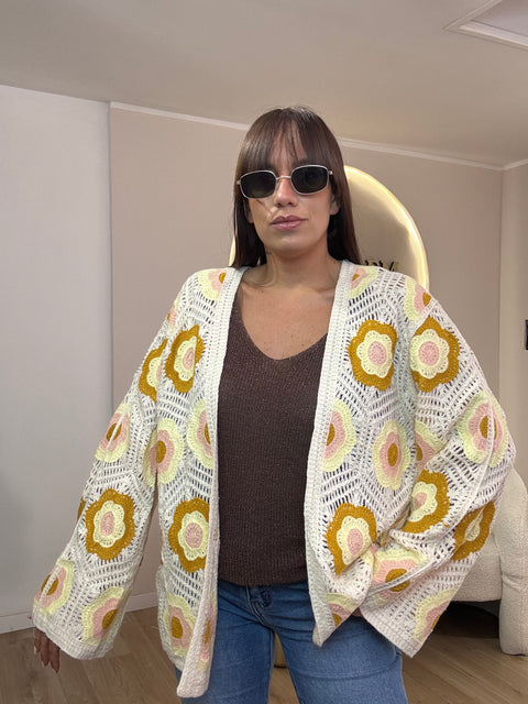 Cardigan macramè