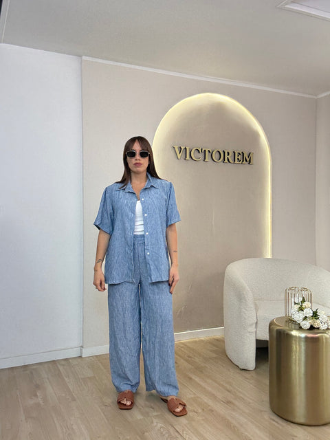Coordinato set pantalone e camicia