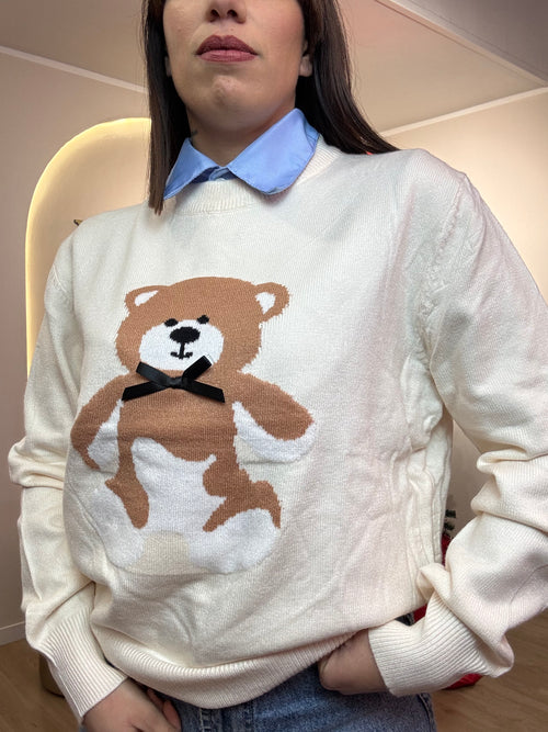 Maglia Teddy con fiocchetto