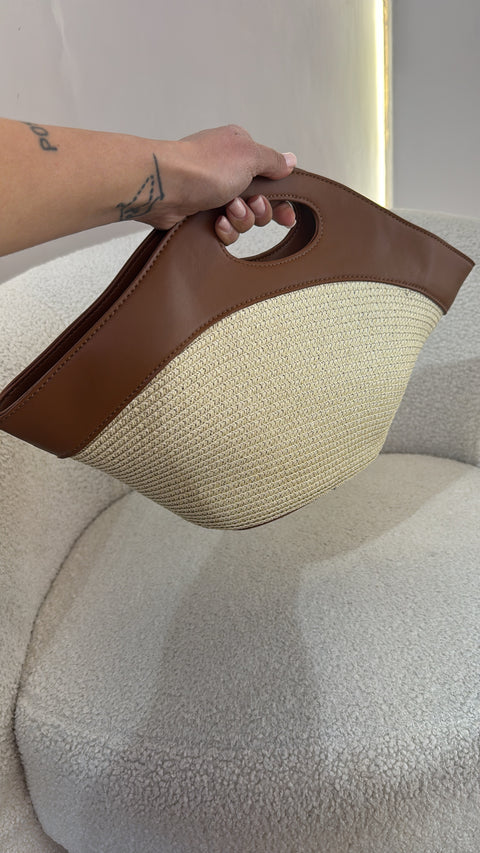 Borsa profilo cuoio con tracolla