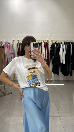 T-shirt Teddy azzurro