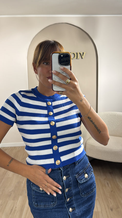 Maglia con bottoni gold