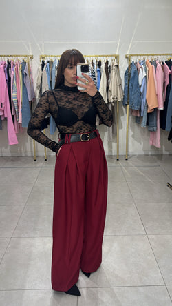 Pantalone palazzo con cinta