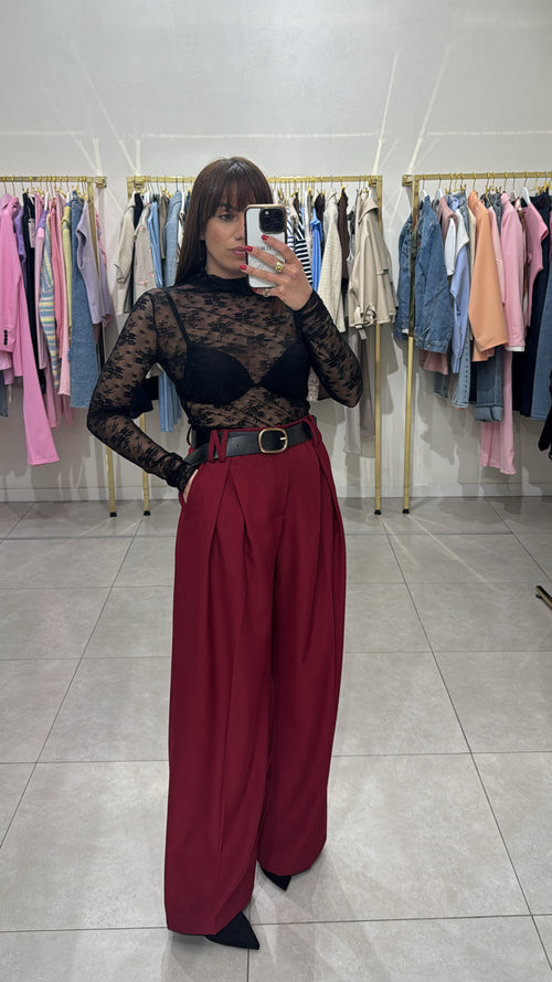 Pantalone palazzo con cinta