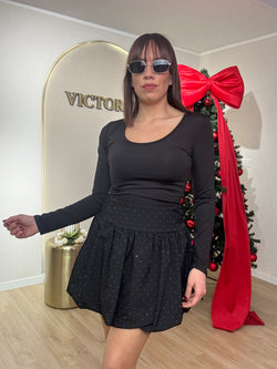 Gonna balloon con strass