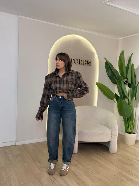 Jeans balloon sabbiato