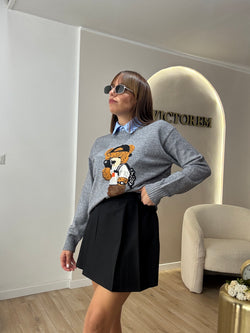 Panta gonna plisse con passanti