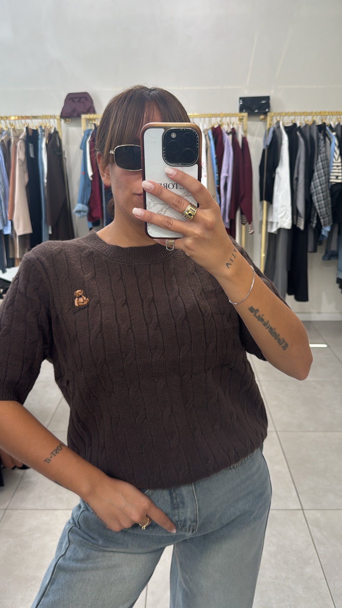Maglia treccia con Teddy