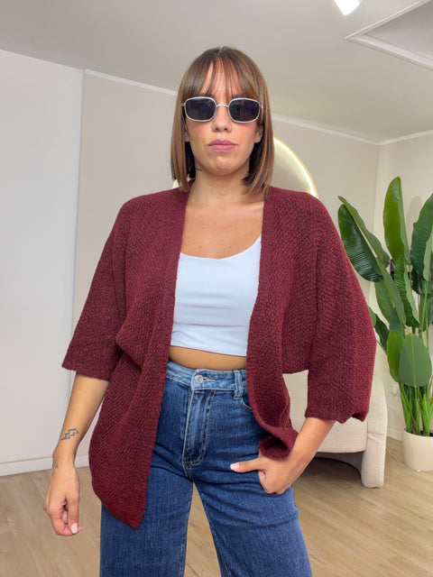 Cardigan oversize nido d'ape