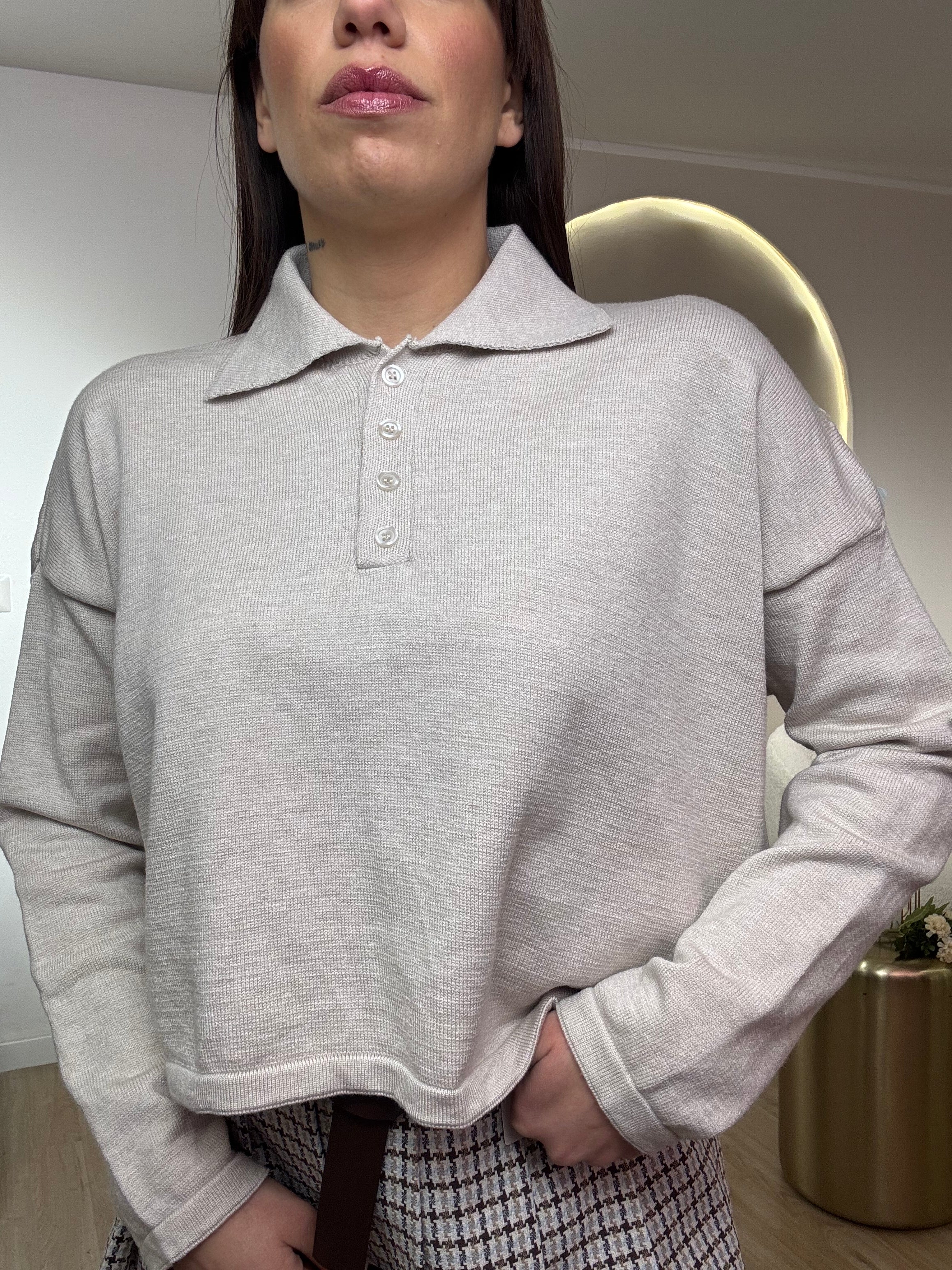 Polo tinta unita lana rasata