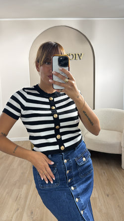 Maglia con bottoni gold