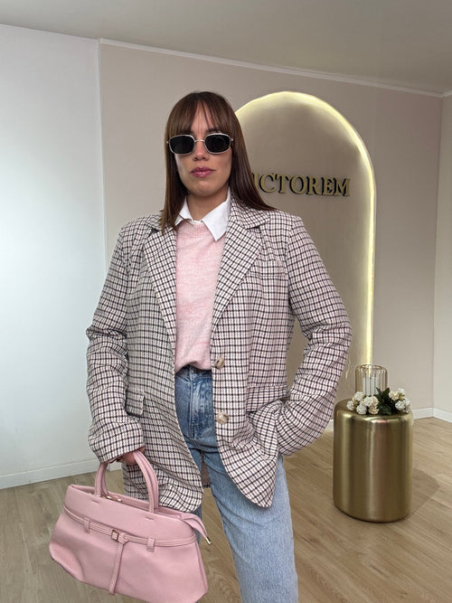 Giacca tartan Pink