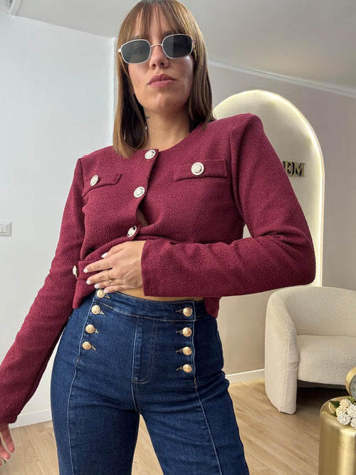 Jeans bottoni oro