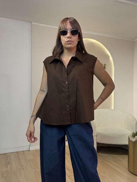 Camicia in cotone giro manica