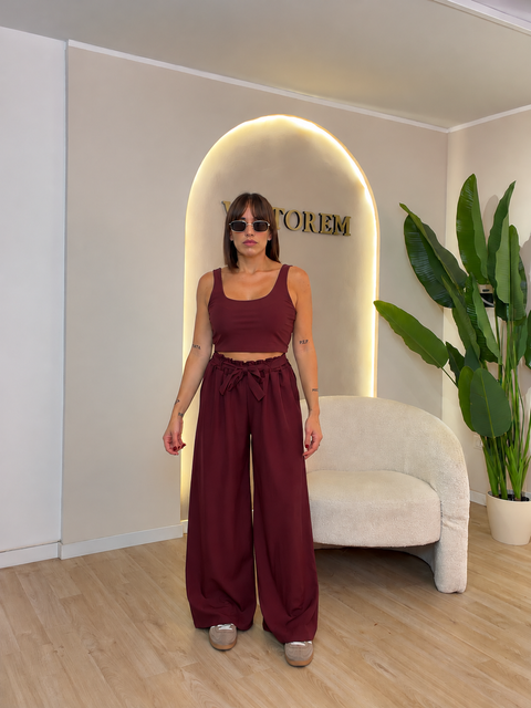 Pantalone palazzo con cinta