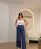 Pantalone denim gessato