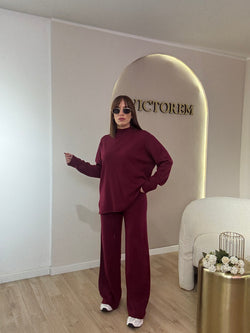 Coordinato lana rasata mezzo collo