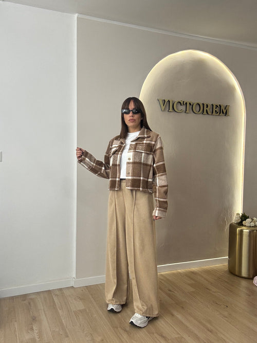 Pantalone tessuto camoscio