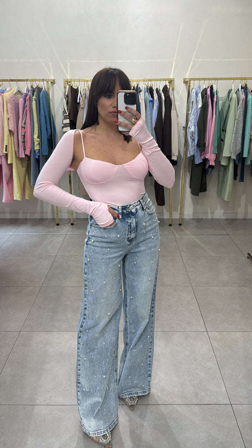 Jeans con perle