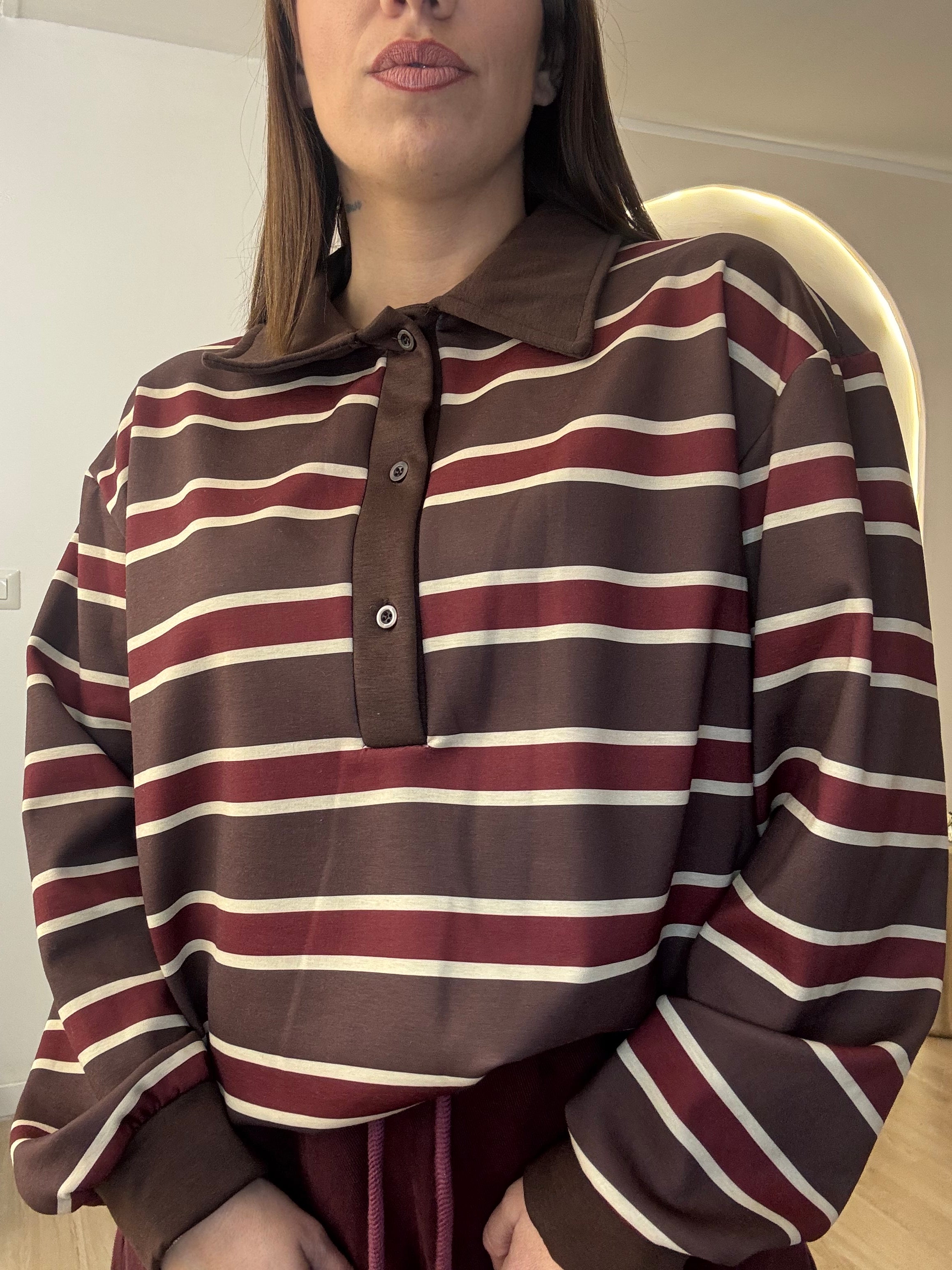 Polo tessuto  skuba righe