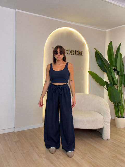 Pantalone palazzo con cinta