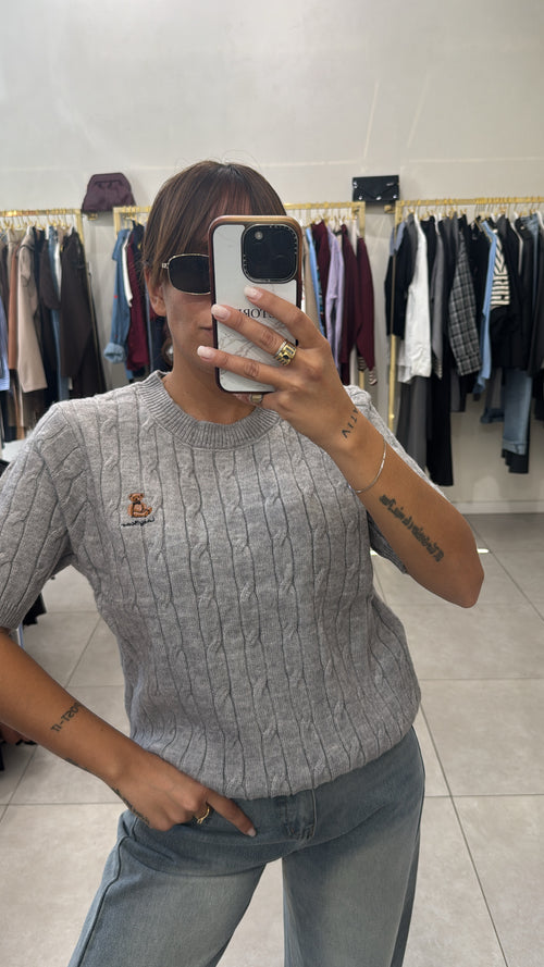 Maglia treccia con Teddy