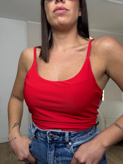 Body basic in lycra con spallina sottile