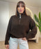 Maglia lana grossa zona zip