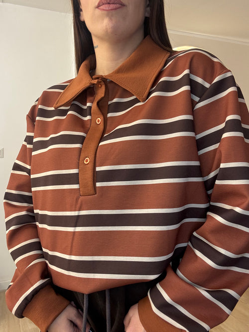 Polo tessuto  skuba righe