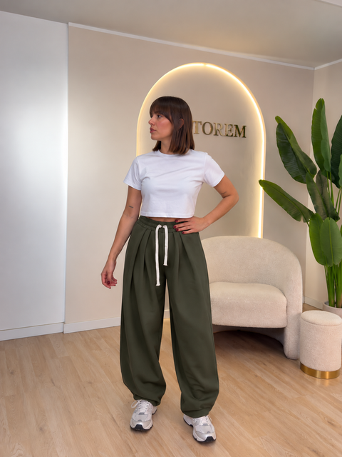 Pantalone tuta baloon con laccio