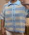 Cardigan in filo rigato