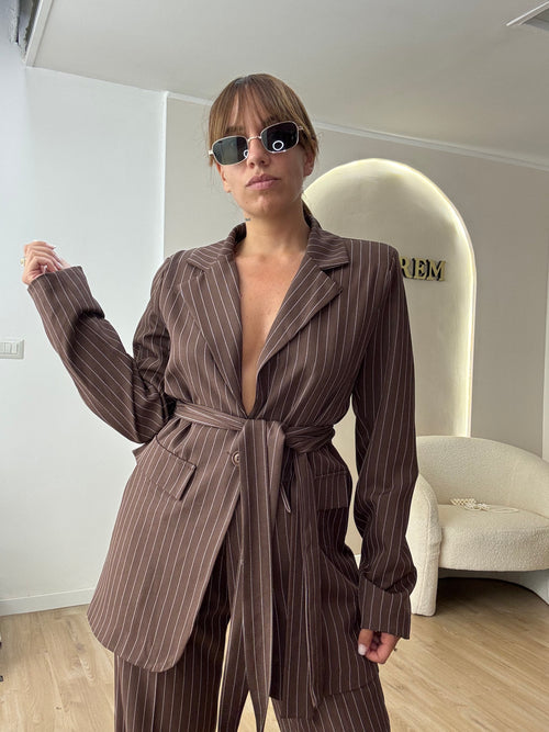 Tailleur Kimono gessato