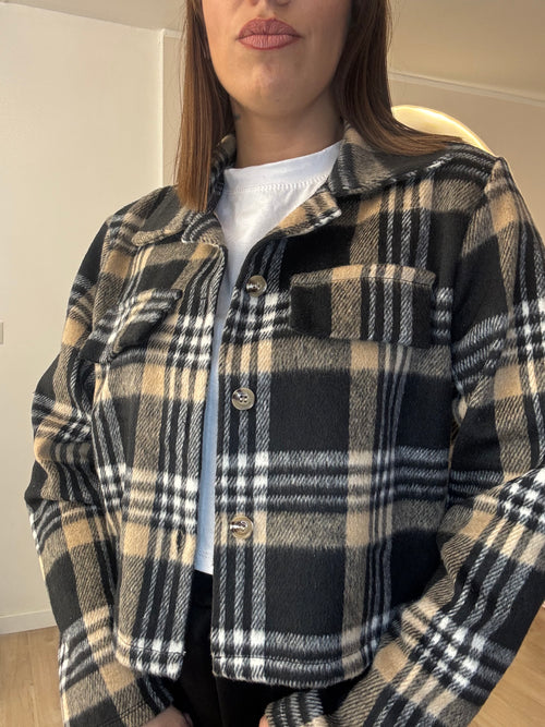 Camicia crop a quadri