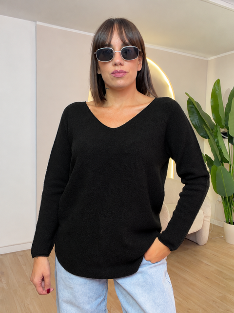 Maglia lana rasata basic