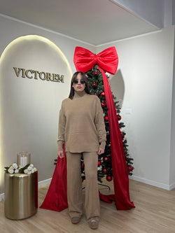 Coordinato lana rasata mezzo collo