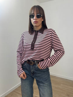 Polo con bottoni riga