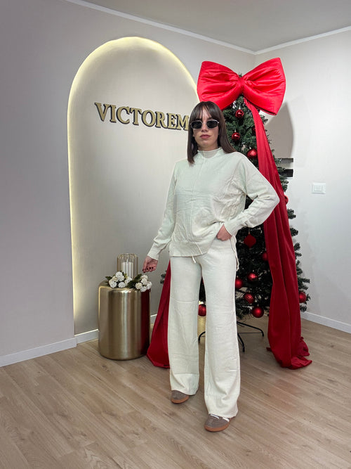 Coordinato lana rasata mezzo collo