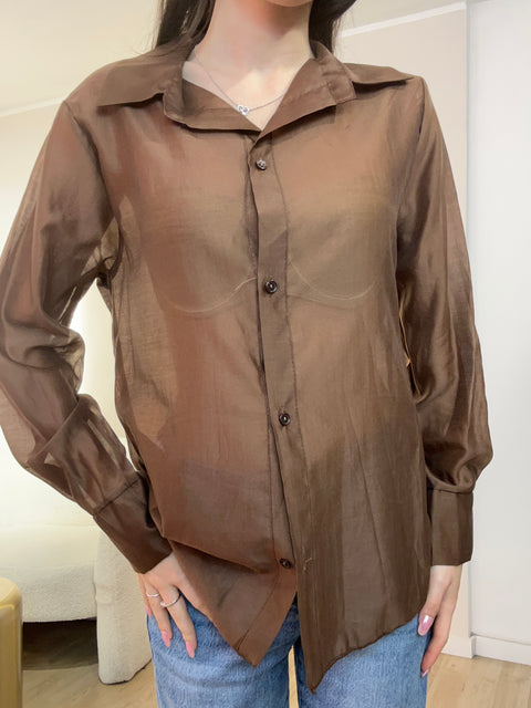 Camicia velata manica lunga