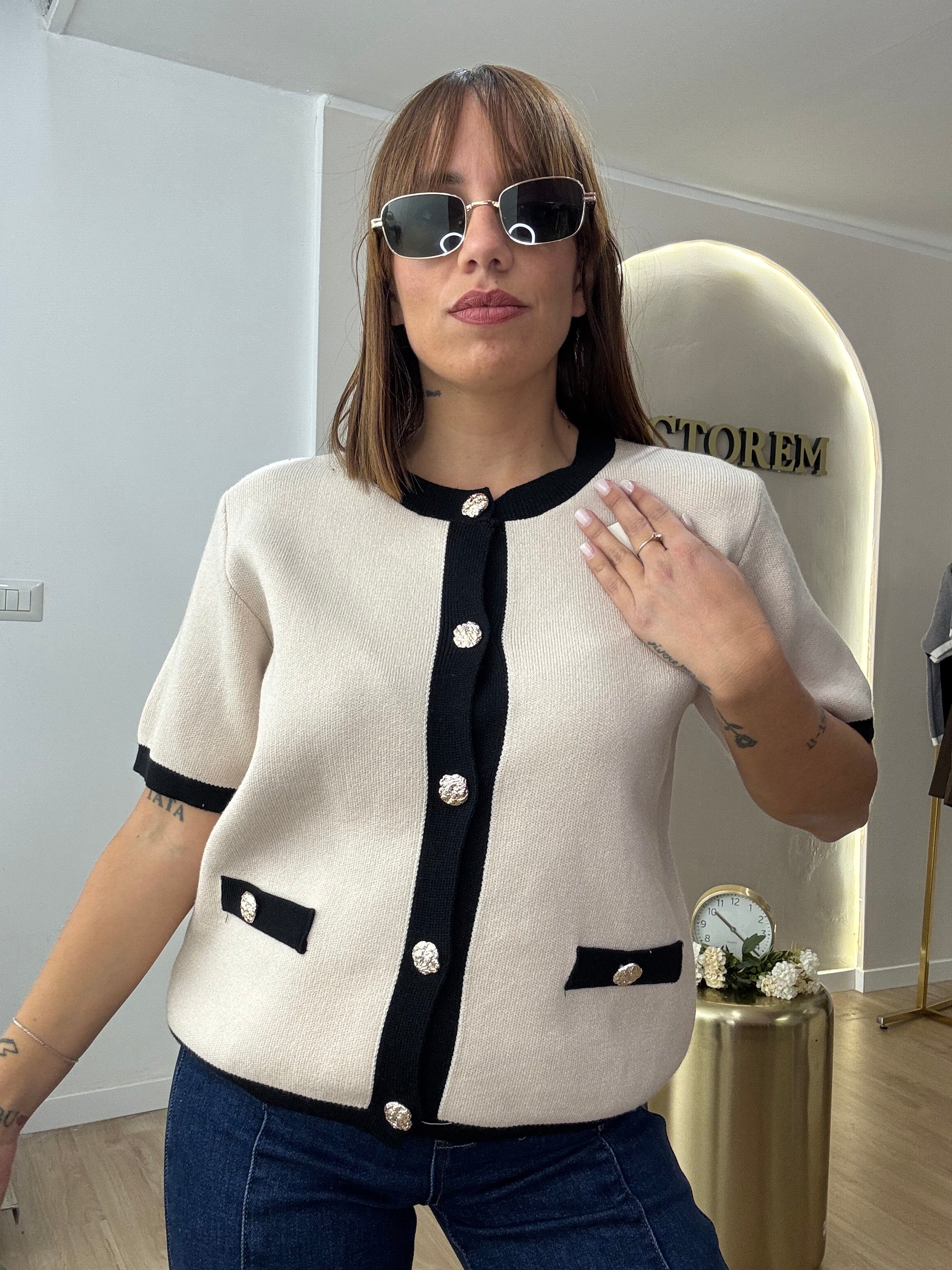 Cardigan mezza manica