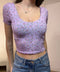 Maglia crop fiorellini