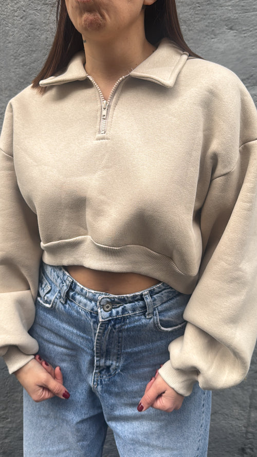 Felpa in pile con zip