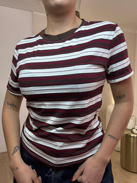 Maglia mezza manica riga