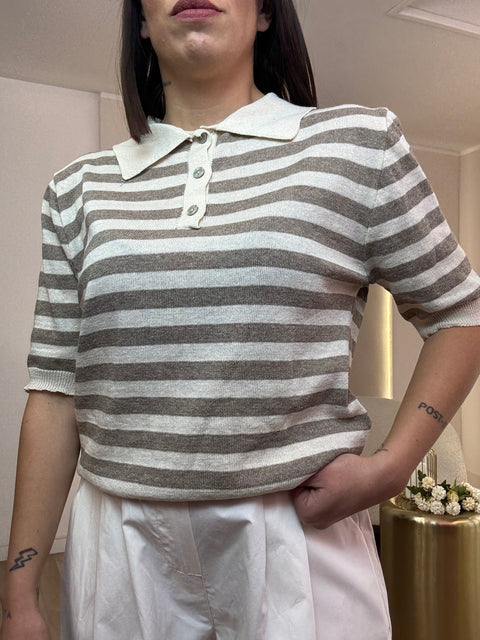 Polo in filo rigata
