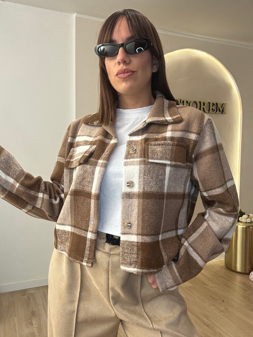 Camicia crop a quadri