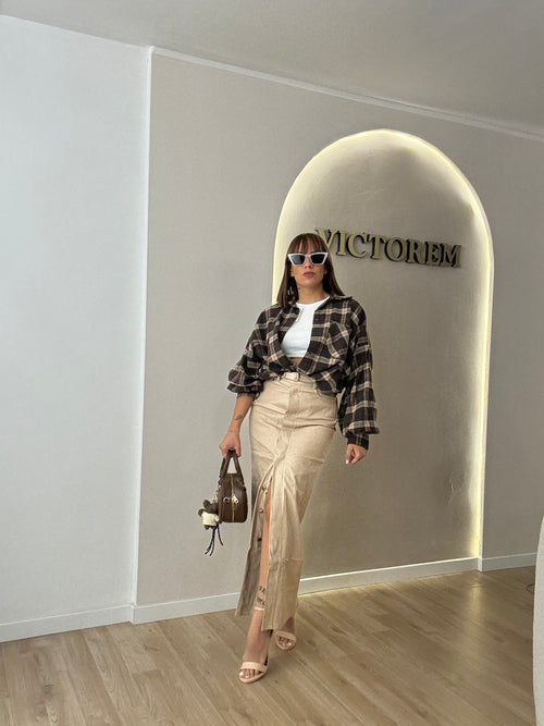 Gonna Longuette in ecopelle