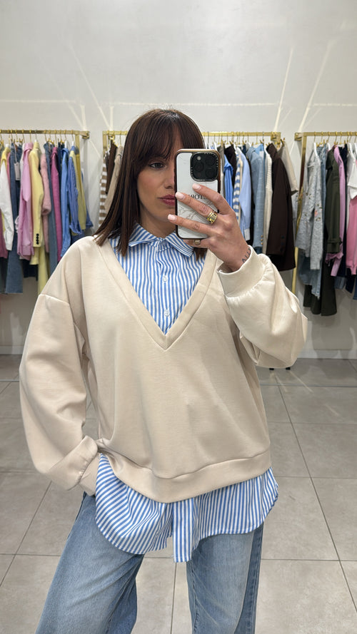 Maglia con finta camicia